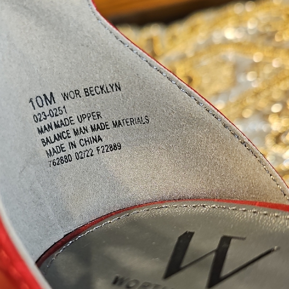 Worthington Vibrant Red Croc-Patterned Heels - Picture 3 of 9